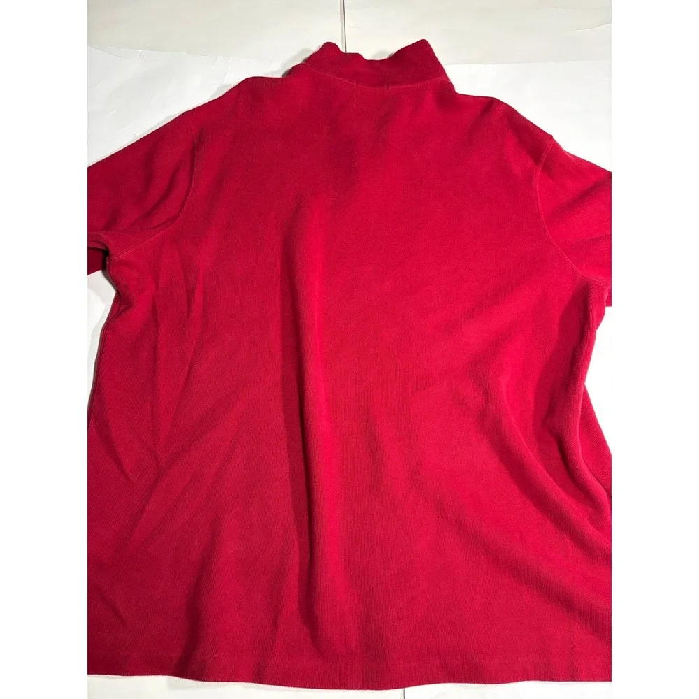 Polo Ralph Lauren Quarter Zip Sweater XXL Red Pony Logo Cotton Pullover Men